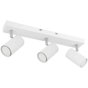 Faretto bianco Globo Robby con 3 luci, in metallo, largo 41 cm. Ideale come lampada da soffitto.