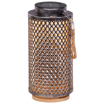 Schönenberger LED-Solarlaterne Warmweiss Silber-Gold Höhe 25 cm / Ø 12 cm