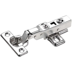 Mini cerniera a scodellino, nichelata, a clip, per montaggio a pannello centrale, scodellino Ø 26 mm.