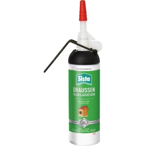 Sigillante Sista Draußen in dispenser, trasparente, 100ml. Per riempire e riparare crepe all'esterno.