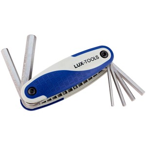 LUX Porta chiavi esagonali Comfort, set da 6 pezzi con chiavi cromate opache.