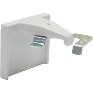 Set supporti adesivi Gardinia per tende veneziane, supporto in plastica bianca con gancio in metallo.