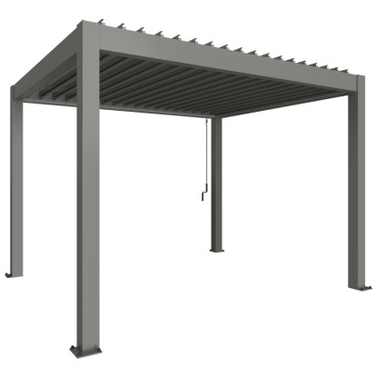 Biohort Pergola quarzgrau-metallic 3,5 x 3 m