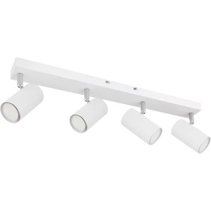 Faretto bianco Globo Robby a 4 luci, 560x60x120 mm, per lampadine GU10.