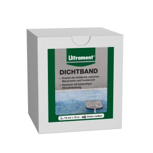 Nastro sigillante Ultrament 12cm x 12m nella confezione, per sigillature edili per interni ed esterni.