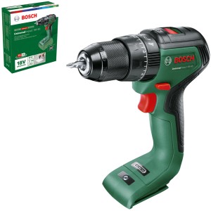 Trapano avvitatore a percussione a batteria Bosch 18V Universalimpact 18V-60 Solo con mandrino e confezione.