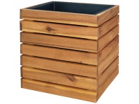 Holzpflanzkübel Natur Akazie geölt (HxBxT) 32 x 32 x 32 cm
