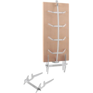 Ensemble planche à saumon Jamestown, 32x15cm, bois de hêtre avec support en acier inoxydable pour grill.