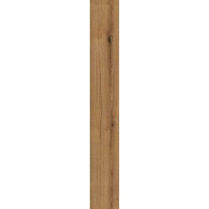 Kaindl Sol stratifié Masterfloor Aqualine, chêne Evoke Sunset, 8 mm. Texture bois dans des tons marron chauds.