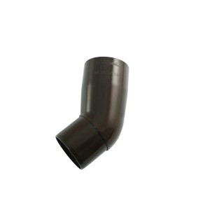 Gomito marrone per pluviale Marley a 45 gradi DN 53 in plastica per grondaie.