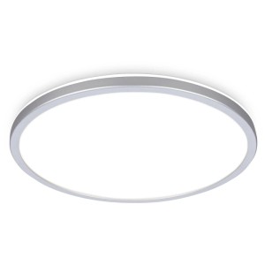 Plafonnier LED rond Briloner Kada, chrome mat, lumière blanche neutre, diamètre 42 cm.