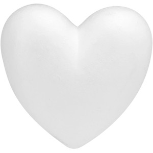Cœur en polystyrène blanc, 9 cm, idéal pour le bricolage, la décoration et le collage.