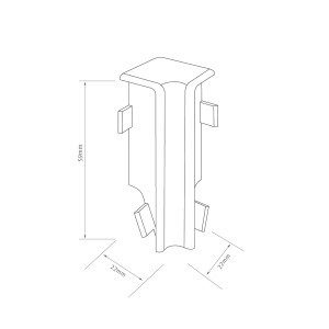 Angle intérieur Egger Kubisch 6 cm, chêne naturel, lot de 2, pour plinthes