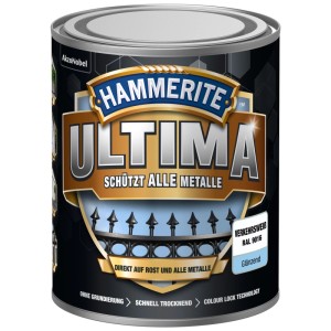 Dose Hammerite Ultima Metall-Schutzlack glänzend Weiss, Rostschutz, Grundierung und Lack in einem.