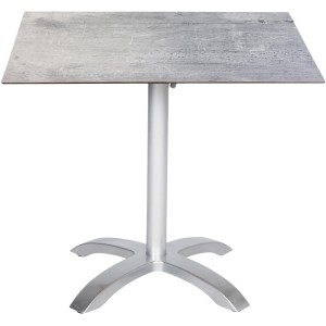 Tavolo pieghevole quadrato Acamp, platino-cemento, 80x80 cm, ideale per giardino e balcone.