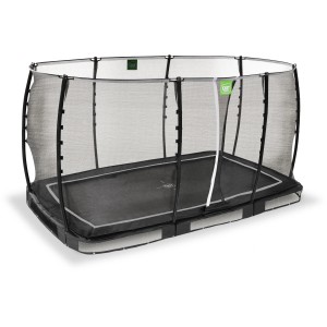 Trampolino interrato nero EXIT Allure Classic 214x366 cm con rete di sicurezza.