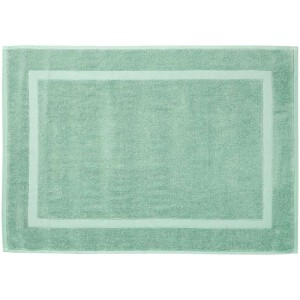 Tappeto bagno Diaqua in cotone color salvia, 50x70 cm. Tappetino da bagno in spugna con bordo.