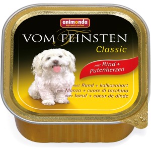 Animonda Vom Feinsten Adult cibo umido per cani con manzo e cuore di tacchino, confezione da 150g.