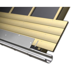 Fascia di gronda in alluminio naturale, 250x2000mm, per drenaggio del tetto.