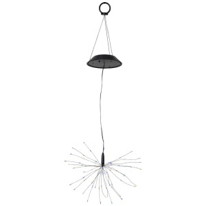 Star Trading Lampada solare a sospensione Firework, nera con LED multicolore per esterni.