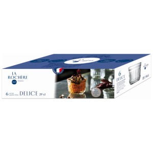 La Rochere Délice stampini, set da 6, vetro trasparente, 29 cl, ideali per dessert.