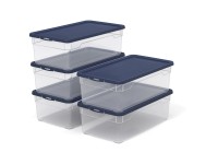 Rotho Aufbewahrungsboxen Clear Box Blau-Transparent 5 l / 5-tlg.