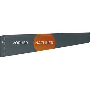 Bordure de pelouse Bellissa Spina Corten en lot de 2, montrant la différence entre « Avant » et « Après ».