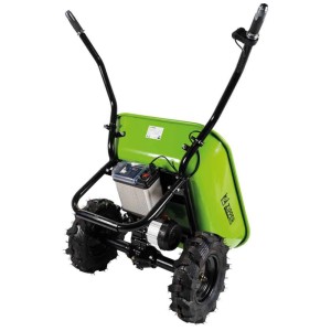 Carriola elettrica Zipper ZI-EWB260 con batteria, 100 l/260 kg di capacità. Attrezzatura edile per giardino e cantiere.