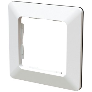 Cornice di copertura bianca Modino Priamos 90x90 mm per accessori scatola interruttori con profilo di design.