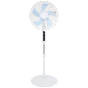 Ventilateur sur pied blanc SV 55-41 Cool Air avec rotor bleu, Ø 43 cm, hauteur 130 cm.