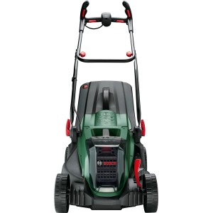 Tagliaerba a batteria Bosch UniversalRotak, 2x18V, Solo: Tosaerba compatto in verde e nero.