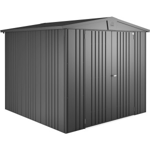 Biohort Abri de jardin en métal Europa, gris foncé métallisé, 5,2 m² : Abri robuste pour le rangement de jardin.