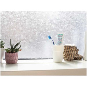 Pellicola per finestre D-c-fix® Splinter Transparent su finestra con decorazione.