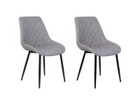 Chaise à manger Maribel similicuir Gris clair set de 2