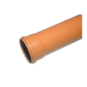 Tubo di scarico Marley arancione DN 110, lunghezza 2 m. Tubo KG per acque reflue.