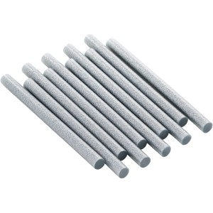 Dieci stick di colla a caldo LUX argentati, Ø 11 mm, per pistole per colla a caldo.