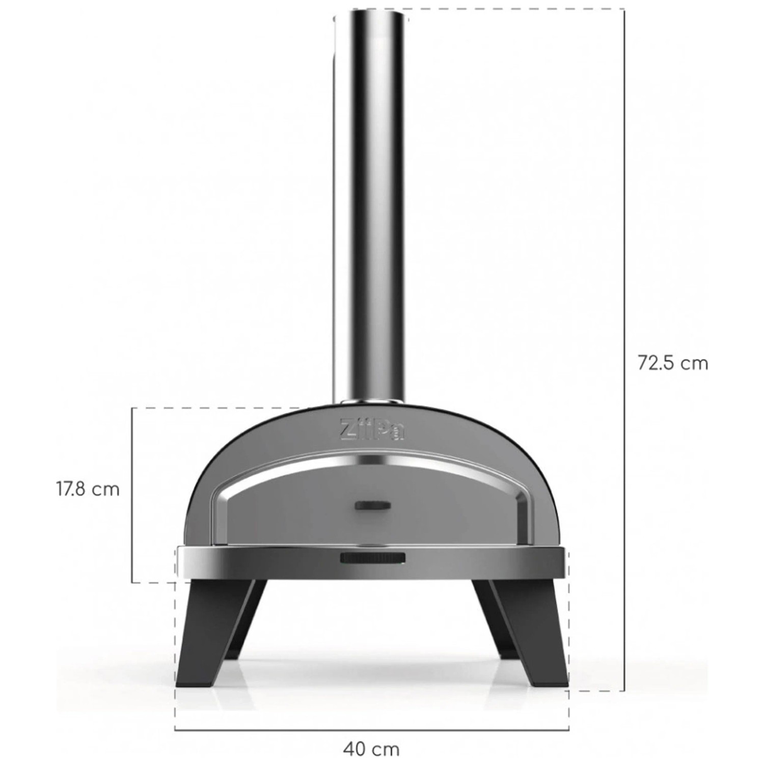 Ziipa Pizzaofen Piana Edelstahl Ardoise (HxBxT) 26,5 x 48 x 71 cm