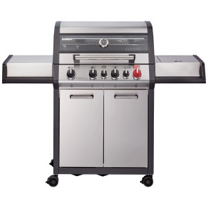 Enders Gasgrill Monroe Pro 4 SIK Turbo Edelstahl mit Seitenkocher und Unterschrank.