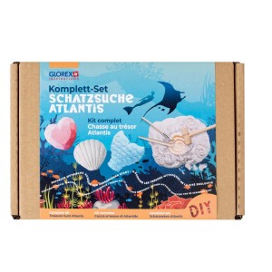 Glorex Caccia al tesoro Atlantis set completo con strumenti per scoprire tesori nascosti.