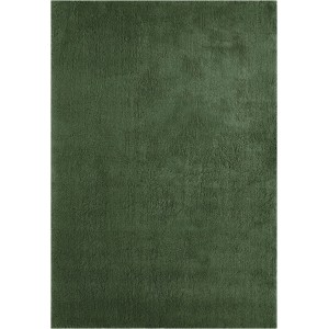 Tappeto a pelo lungo Elvas verde scuro in poliestere, 120x160 cm, per una sensazione morbida.