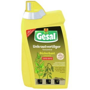 Gesal Diserbante Super-Rapido Concentrato, flacone da 500ml, per il controllo delle erbacce.
