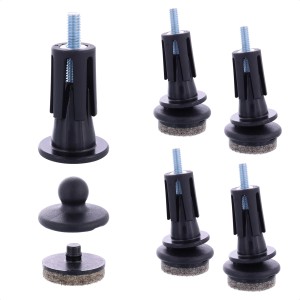 Kit de patins à rotule QuickClick Wagner, marron, pour tubes Ø 14 mm, 4 pièces. Patins pour meubles pour chaises tubulaires en acier.
