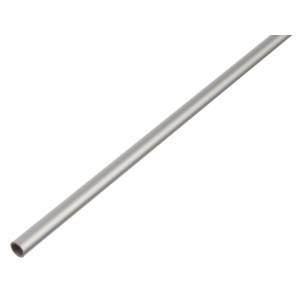 Tubo tondo in alluminio argentato anodizzato, 10x10x2000 mm.