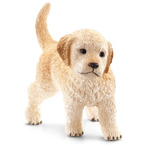 Figurine détaillée d'un chiot Golden Retriever Schleich de l'univers Farm World.