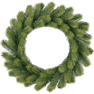 Ghirlanda artificiale Nagano in abete PE verde, 45 cm. Aghi fitti per decorazione realistica.