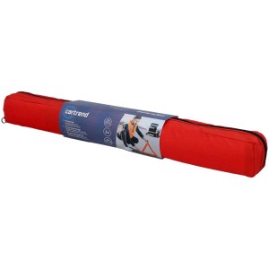 Triangolo di emergenza Cartrend con gilet nel sacco rosso per assistenza stradale.