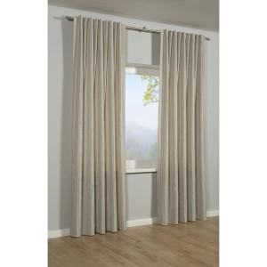 Telo Bennetti naturale con strisce verticali, 140x245 cm, tenda oscurante.