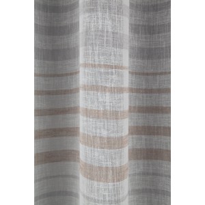 Sciarpa ad anello beige-grigio Thomas di Neusser Collection, 245x135 cm, a righe.