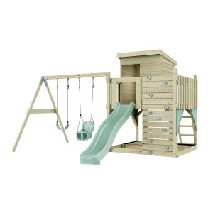 PolarPlay Torre gioco Björn con seggiolino e scivolo, verde menta.