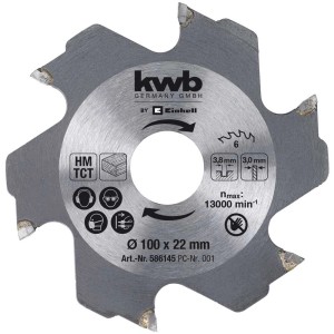 Fresa Einhell, 100x22mm, 6 denti, per piallatrici e fresatrici. Con inserti in metallo duro.